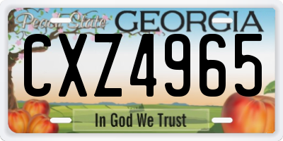 GA license plate CXZ4965