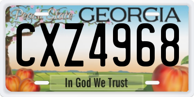 GA license plate CXZ4968