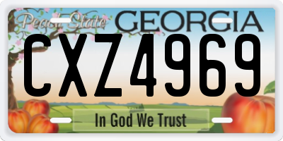GA license plate CXZ4969