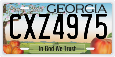 GA license plate CXZ4975