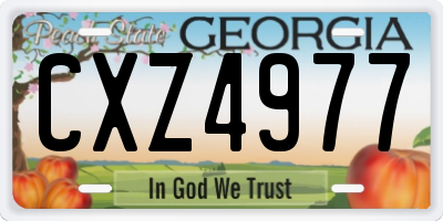 GA license plate CXZ4977
