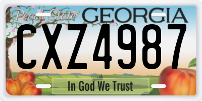 GA license plate CXZ4987