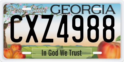GA license plate CXZ4988