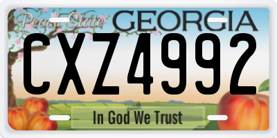 GA license plate CXZ4992
