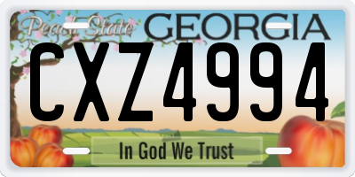 GA license plate CXZ4994