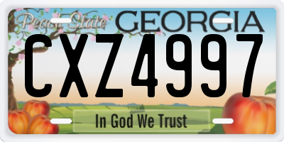 GA license plate CXZ4997