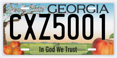 GA license plate CXZ5001