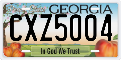 GA license plate CXZ5004
