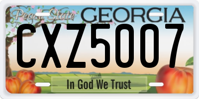 GA license plate CXZ5007