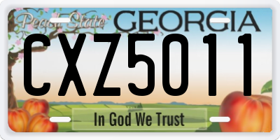 GA license plate CXZ5011