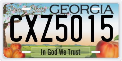 GA license plate CXZ5015