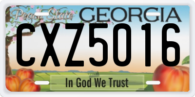 GA license plate CXZ5016