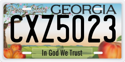 GA license plate CXZ5023