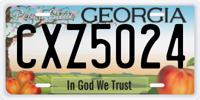 GA license plate CXZ5024
