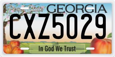 GA license plate CXZ5029