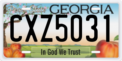 GA license plate CXZ5031