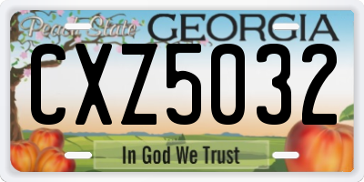 GA license plate CXZ5032