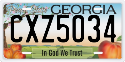GA license plate CXZ5034