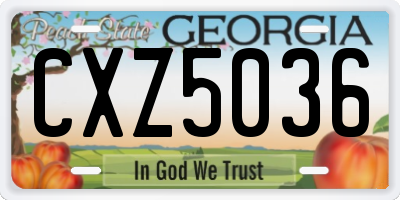 GA license plate CXZ5036