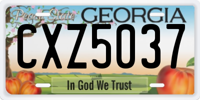 GA license plate CXZ5037