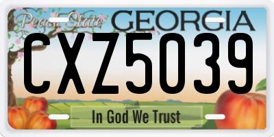 GA license plate CXZ5039