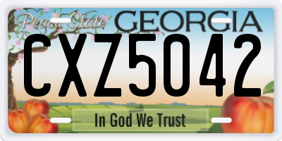 GA license plate CXZ5042