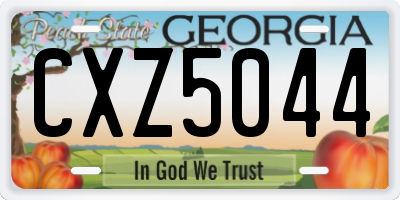GA license plate CXZ5044