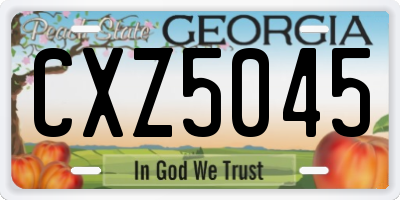 GA license plate CXZ5045