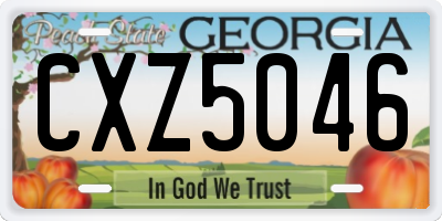 GA license plate CXZ5046