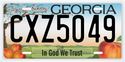 GA license plate CXZ5049