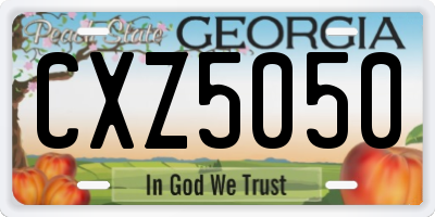 GA license plate CXZ5050