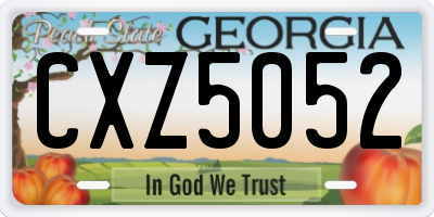 GA license plate CXZ5052