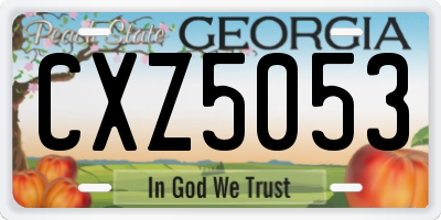 GA license plate CXZ5053