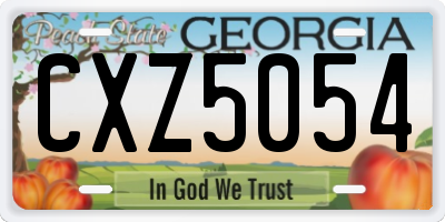 GA license plate CXZ5054