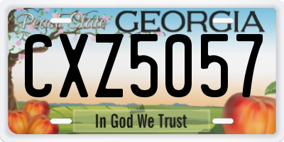 GA license plate CXZ5057