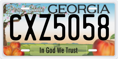 GA license plate CXZ5058