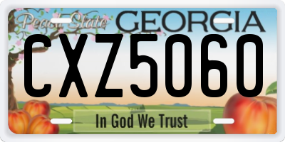 GA license plate CXZ5060