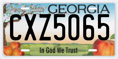GA license plate CXZ5065