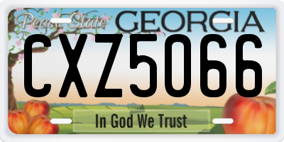 GA license plate CXZ5066