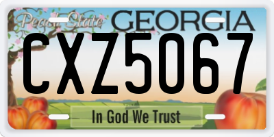 GA license plate CXZ5067