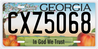 GA license plate CXZ5068