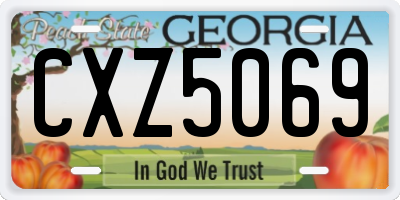 GA license plate CXZ5069