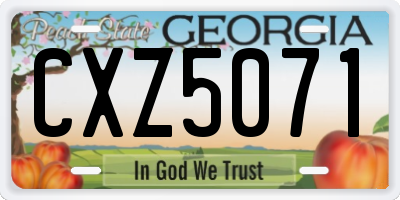 GA license plate CXZ5071