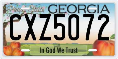 GA license plate CXZ5072