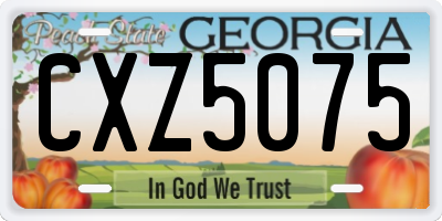GA license plate CXZ5075