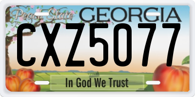 GA license plate CXZ5077