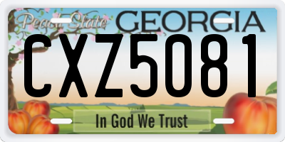 GA license plate CXZ5081