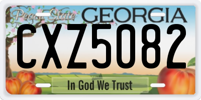 GA license plate CXZ5082