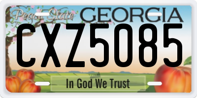GA license plate CXZ5085