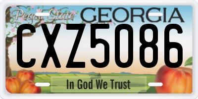 GA license plate CXZ5086